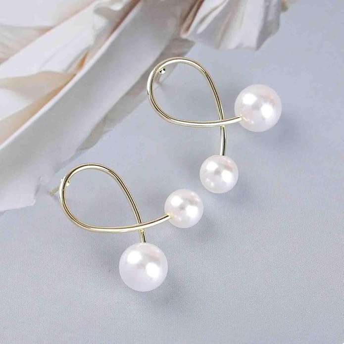 Vintage Pearl Drop Earrings Gold Pearl