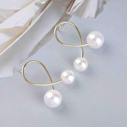 Vintage Pearl Drop Earrings Gold Pearl