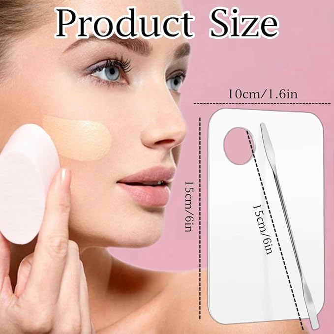 2 Pcs Acrylic Cosmetic Makeup Palette with 2