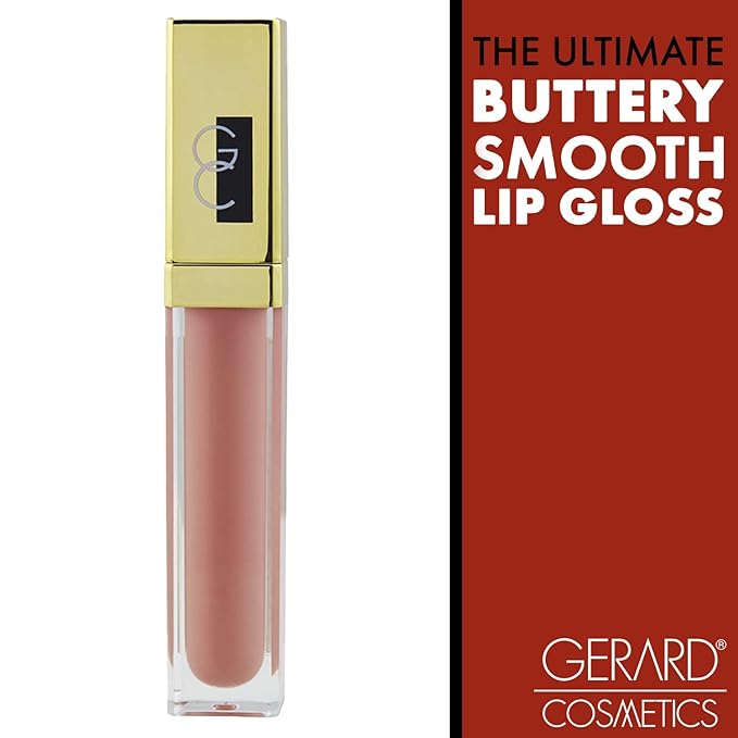 Gerard Cosmetics Color Your Smile Lip Gloss Butter Cream | Super Pigmented Pink Lip Gloss with LED Light and Mirror | Shiny Finish | Hydrating Liquid Lip Color | Cruelty Free and Made in USA