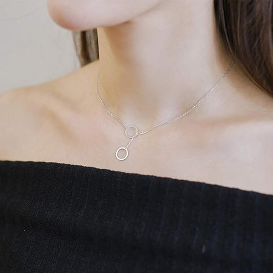 Creative Y-shaped Necklace Hollow Ring Necklace Chain Jewelry