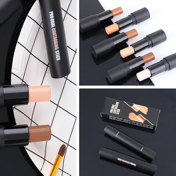 2 Colors Cream Contour Sticks Makeup Kit, Primer