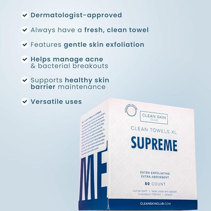 Clean Skin Club Clean Towels XL™ Supreme, 100%