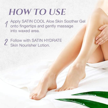 SATIN SMOOTH Satin Cool Aloe Vera Skin Soother Gel | Reduce Redness and Soothe Irritated Skin | Post-Wax Soothing Formula | 16 Fl. Oz.