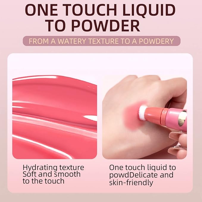 Liquid Blush Makeup Wand, Velvet Cream Blush Stick