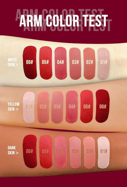 Matte Liquid Lipstick, Matte Velvet Lip Gloss, Lip Makeup Gift for Women (6 set)