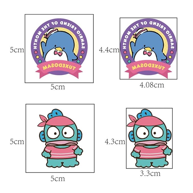 20pcs Cute Sanrio Temporary Tattoos for Girl, Kawaii Christmas Rewards