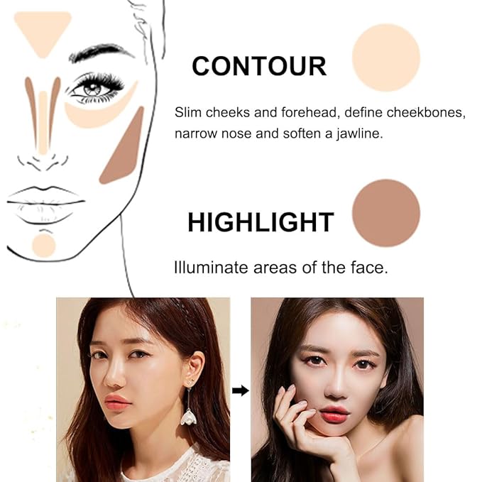 Contour and Highlight Palette Powder Contour Kit Concealing,