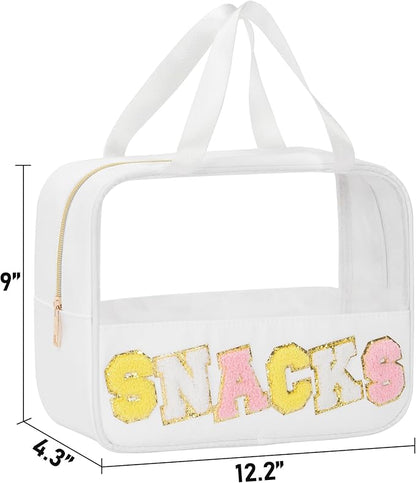 Chenille letter snacks bag zipper