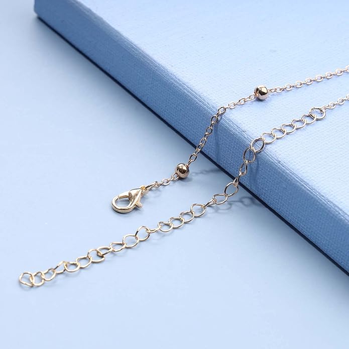 Boho Thin Beaded Choker Necklace Gold