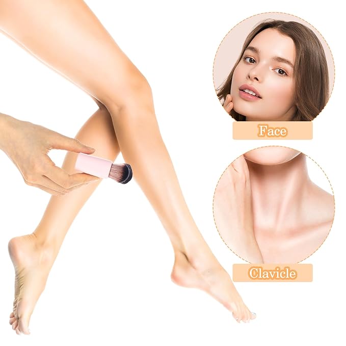 Self Tan Brush Soft Body Makeup Brush Portable Self Tanning Brush Self Tanner Face Brush For Body & Leg Makeup (Pink)