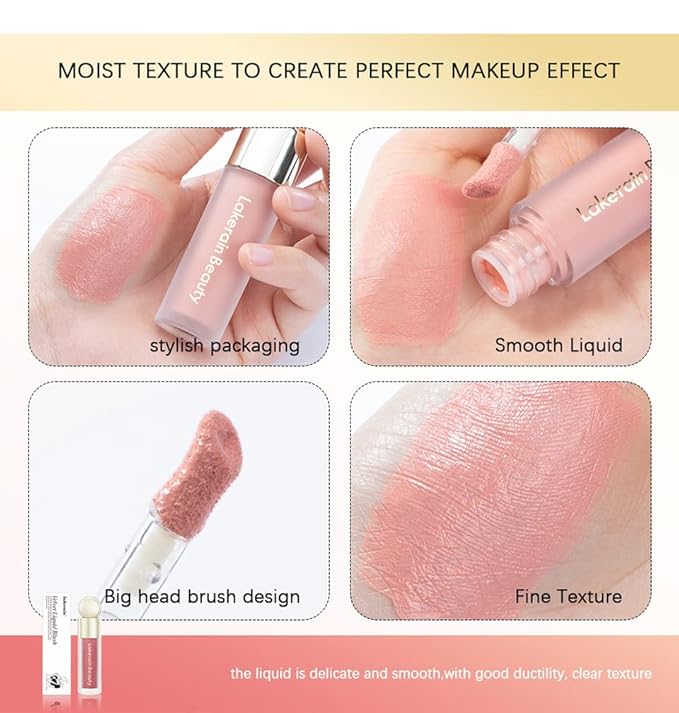 MEICOLY Pink Matte Dewy Liquid Blush,Super Natural Cream