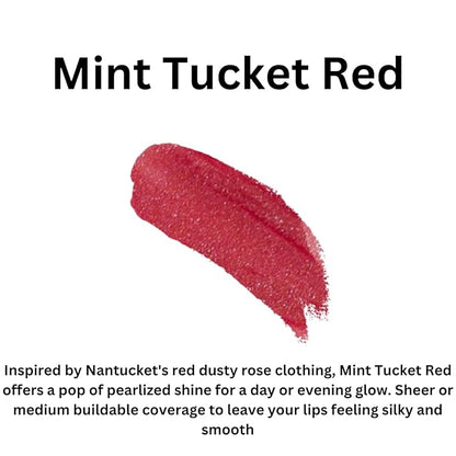 Mint Tucket Red Lip Gloss (.25oz) - Naturally Refreshing Vegan Lip Gloss with Aloe, Vitamins C & E, Spearmint Extract