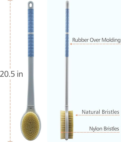 Shower brush with soft and