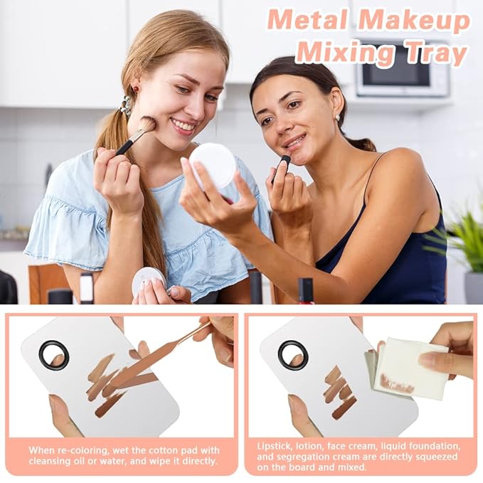 5PCS Makeup Mixing Palette, Stainless Steel Cosmetic Makeup