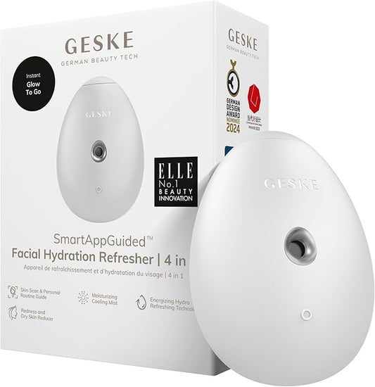 SmartAppGuided™ Facial Hydration Refresher | 4 in 1 | Water Atomizer | Moisturizing Spray Machine | Face Mister | Humidifier for Natural Glow | Reduce Redness & Dry Skin
