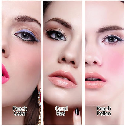 ROUSE Face Blush Powder Makeup Soft Mushroom Blush (Coral Red)