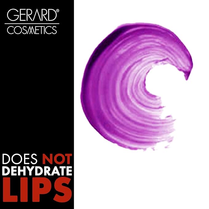 Gerard Cosmetics Color Your Smile Lip Gloss Eggplant | Super Pigmented Bright Purple Lip Gloss with LED Light and Mirror | Shiny Finish | Hydrating Purple Lipstick