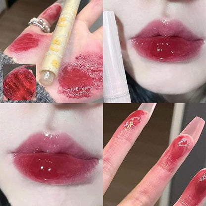 3 Colors Jelly Lipstick,Tinted Lip Gloss Heart Shape Gloss