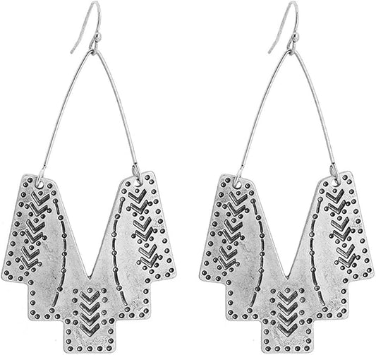 Zealmer Gold Geometric Earrings Statement Vintage