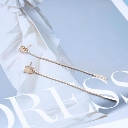Vintage Bar Drop Earrings Triangle Stud