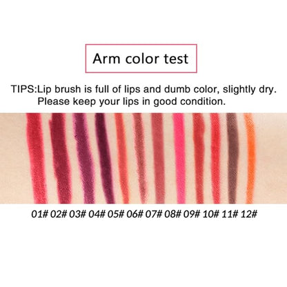 12 PCS Nude Red Deep Red Brown Matte Long