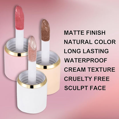 3Pcs Liquid Contour Makeup Trio with Bronzer Shade,