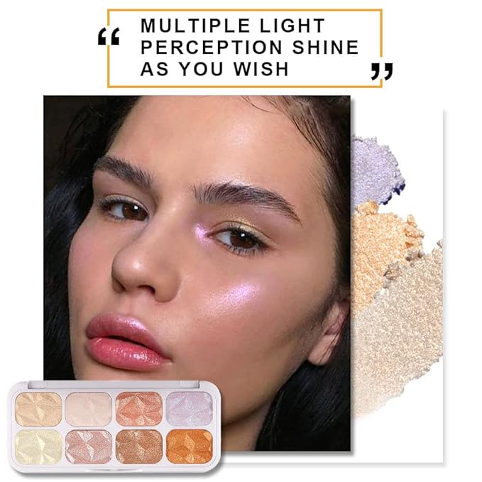 evpct 8 Colors Highlighter Makeup Palette for Face