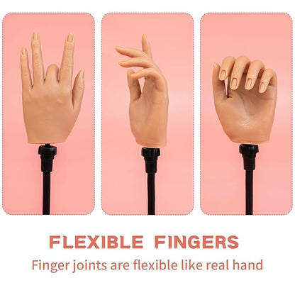Silicone nail practice hand for
