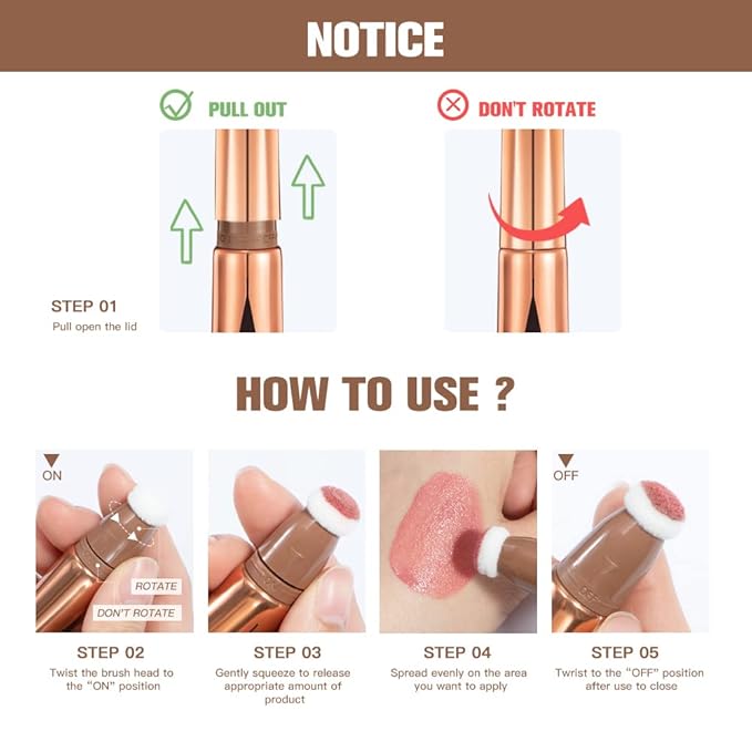 Liquid Contour Beauty Wand, Highlighter and Bronzer Stick Matte Finish