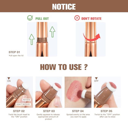 Liquid Contour Beauty Wand, Highlighter and Bronzer Stick Matte Finish