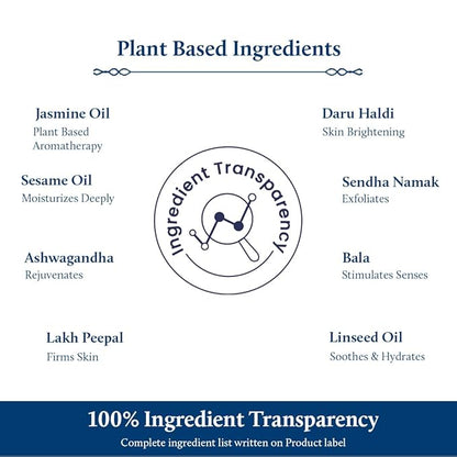 Blue Nectar Sensuous Jasmine Body Massage Oil for Relaxing Massage Therapy with Essential Oils | 100% Natural Ingredients (8 Herbs, 6.76 fl oz)