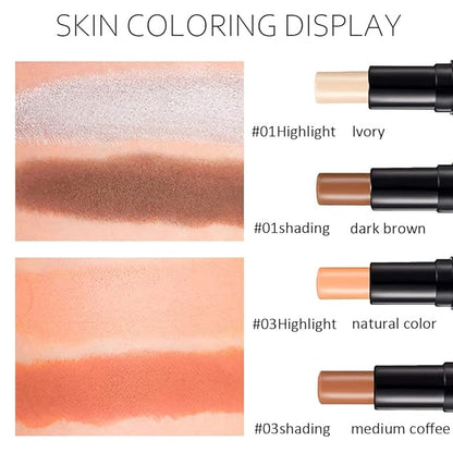 2 Colors Cream Contour Sticks Makeup Kit, Primer