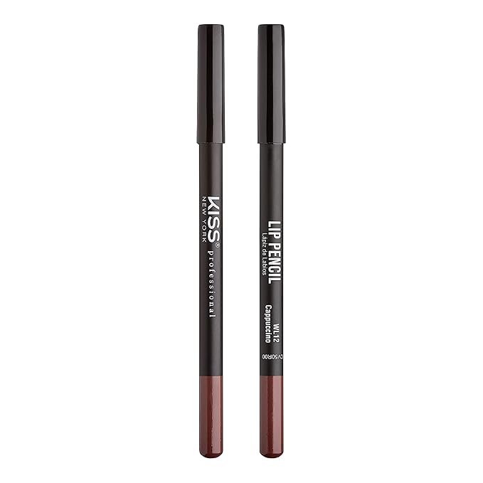KISS New York Professional Slim Lip Pencil, Creamy Soft Lip Liner, Smooth Long-Lasting Rich Lip Color, Natural Lip Makeup, Water-Resistant Lip Crayon (Cappuccino)