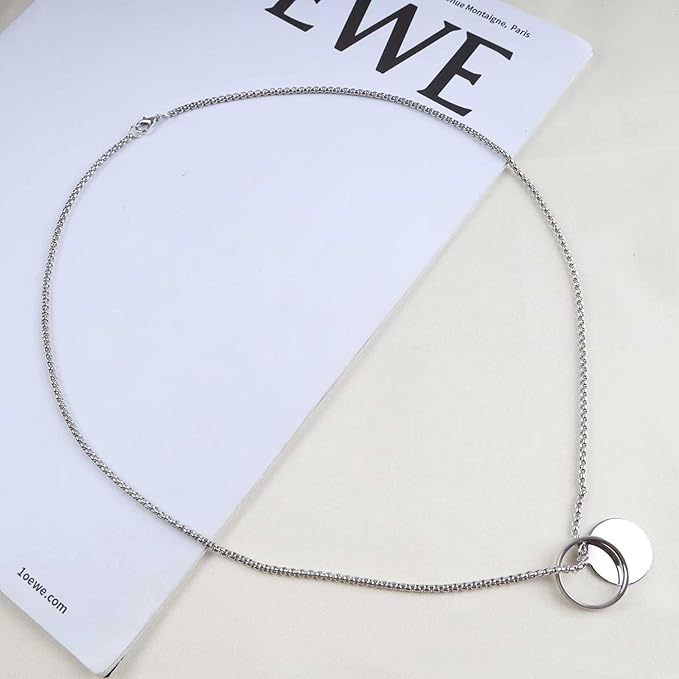 Punk Circle Choker Necklace Coin Disc
