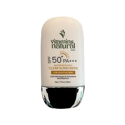 Vitamins Natural – Sunscreen SPF 50 Cream Face - UVA/UVB Broad Spectrum Protection for All Skin Types - Non-Greasy, Lightweight, Oil and Fragrance Free, Water-Resistant Facial Sunscreen (50 ml)