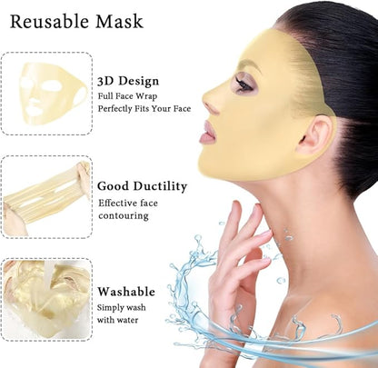 Ice Face Mask and Eye Ice Roller 5Pack Beauty Skin Care Tools Set, Eye Mask for Dry Eyes Face Depuffer Wrinkles and Lifting