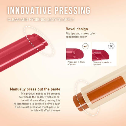 Juicy Lip Oil Slick Click Press Lipstick, Korean Shining Mirror Glass Lip Gloss Moisturizing Lip Balm Nourishing Solid Lip Glaze, Plump Your Lips, Pigmented Vegan Lip Color, Non-Sticky,04