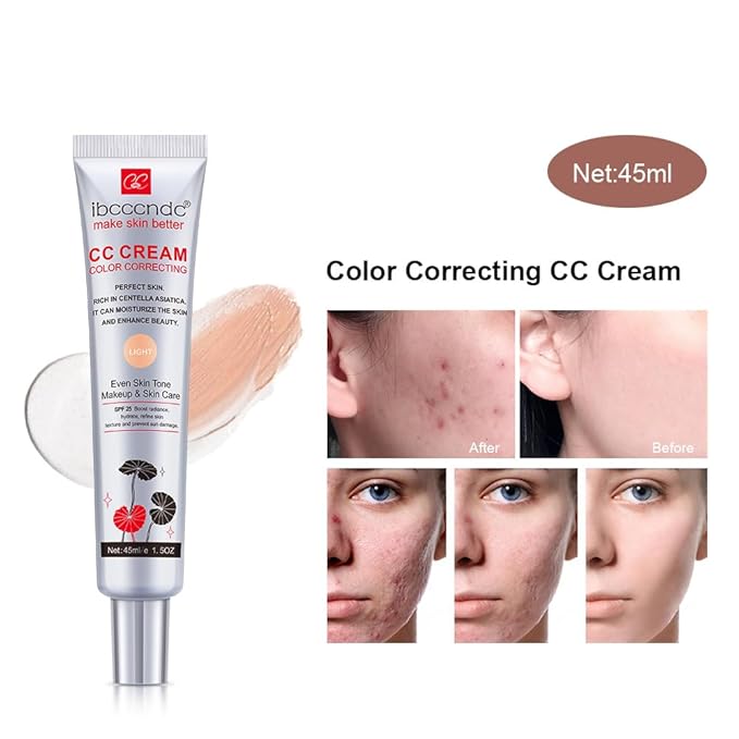 Color Correcting CC Cream,Invisible Pores Cream Foundation And