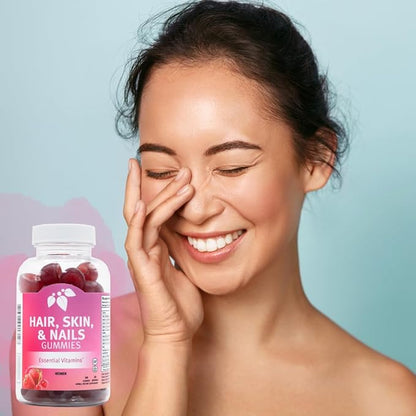 Mountain Meadow Herbs Hair, Skin and Nails Gummies - Essential Daily Support for Lush Hair, Strong Nails, and Radiant Skin with Biotin-Infused Gummies (60 ct)