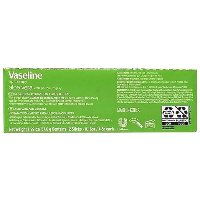 Vaseline Lip w/o Backer Card Aloe