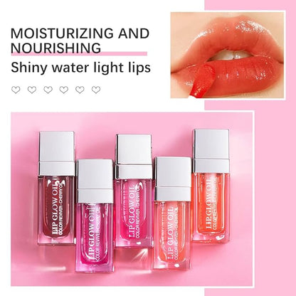 Plumping Lip Oil, Long Lasting Hydrating Lip Gloss Tinted Lip Balm Non-sticky Revitalizing, Tinting Lip Care Oil for Dry Lip (CORAL)
