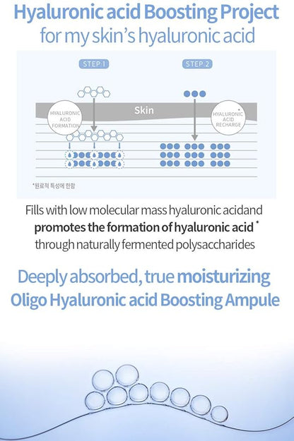 Blanc Doux Oligo Hyaluronic Acid Serum - Deeply Intense Hydrating Daily Oil-Free Essence Ampoule VEGAN Face Moisturizer Dry Sensitive Acne-Prone Skin Anti-Wrinkle Age-Defying