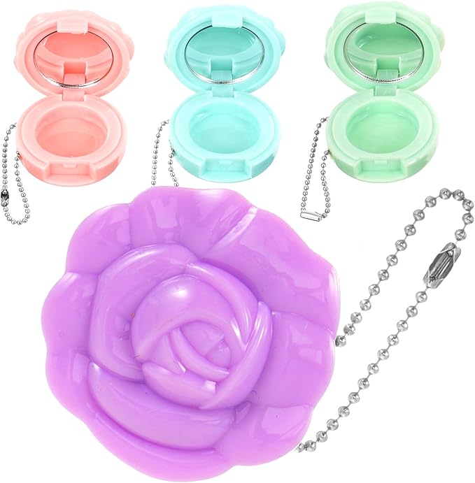 FRCOLOR Empty Makeup Compact 4Pcs Rose Shaped Lipstick