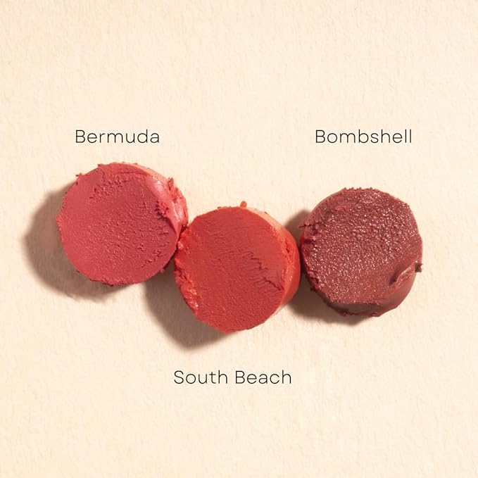 Honeybee Gardens Truly Natural Long Lasting Lipstick, South Beach, Bright Coral with Red Undertones, Naturally Hydrating & Nourishing, Vegan, Gluten-Free & Cruelty-Free, 0.13 oz / 3.8 g