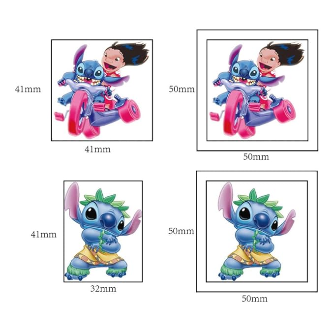 20 Sheets Stitch Temporary Tattoos for Kids, Lilo Christmas Rewards