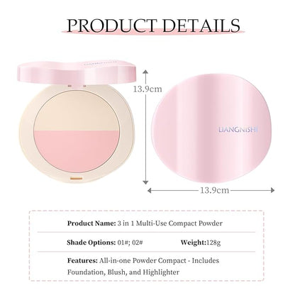 Pink Setting Powder, 3 in 1 Blush Palette