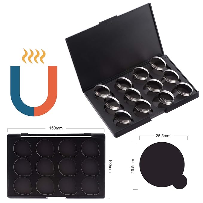 Empty Magnetic Eyeshadow Makeup Palette with 12Pcs 26mm
