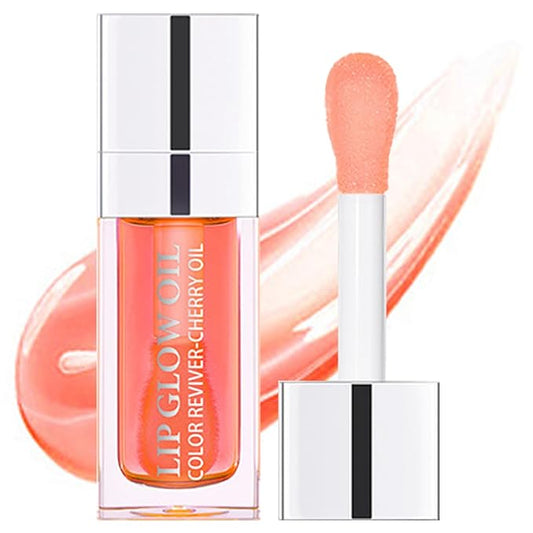 Hydrating Lip Oil for Women, Glossy Lip Color, Transparent Lip Gloss for Nourishing Lip and Make Lip Full, Moisturizing Liquid Tinted Lip Balm for Lip Care, 0.2oz (Soft Pink #001)