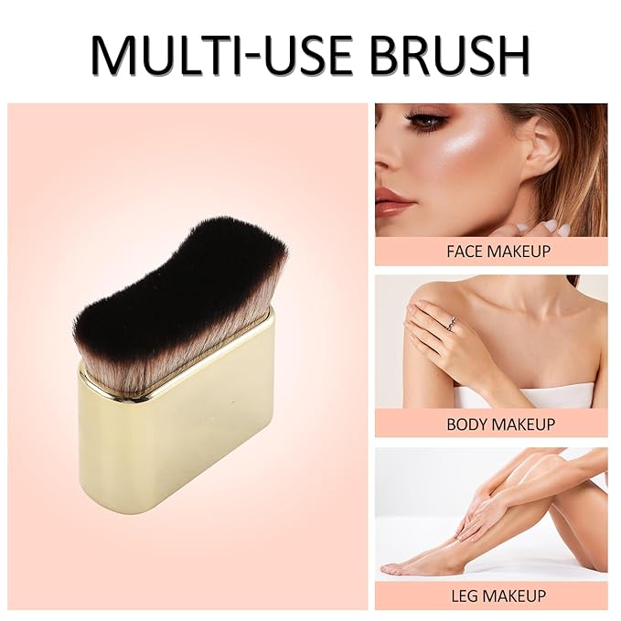 Self Tan Brush-Kabuki Brush for Body,Sunscreen Tanning Brush,Blusher,Shadow,Powder,Bronzer and Foundation Self Tanner Brush,Makeup Brushes for Face and Body(Gold)